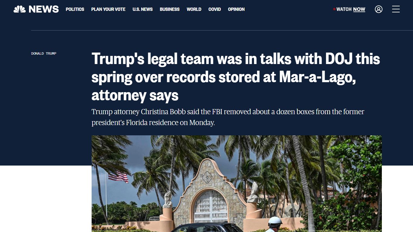 Trump's legal team was in talks with DOJ this spring over records ...